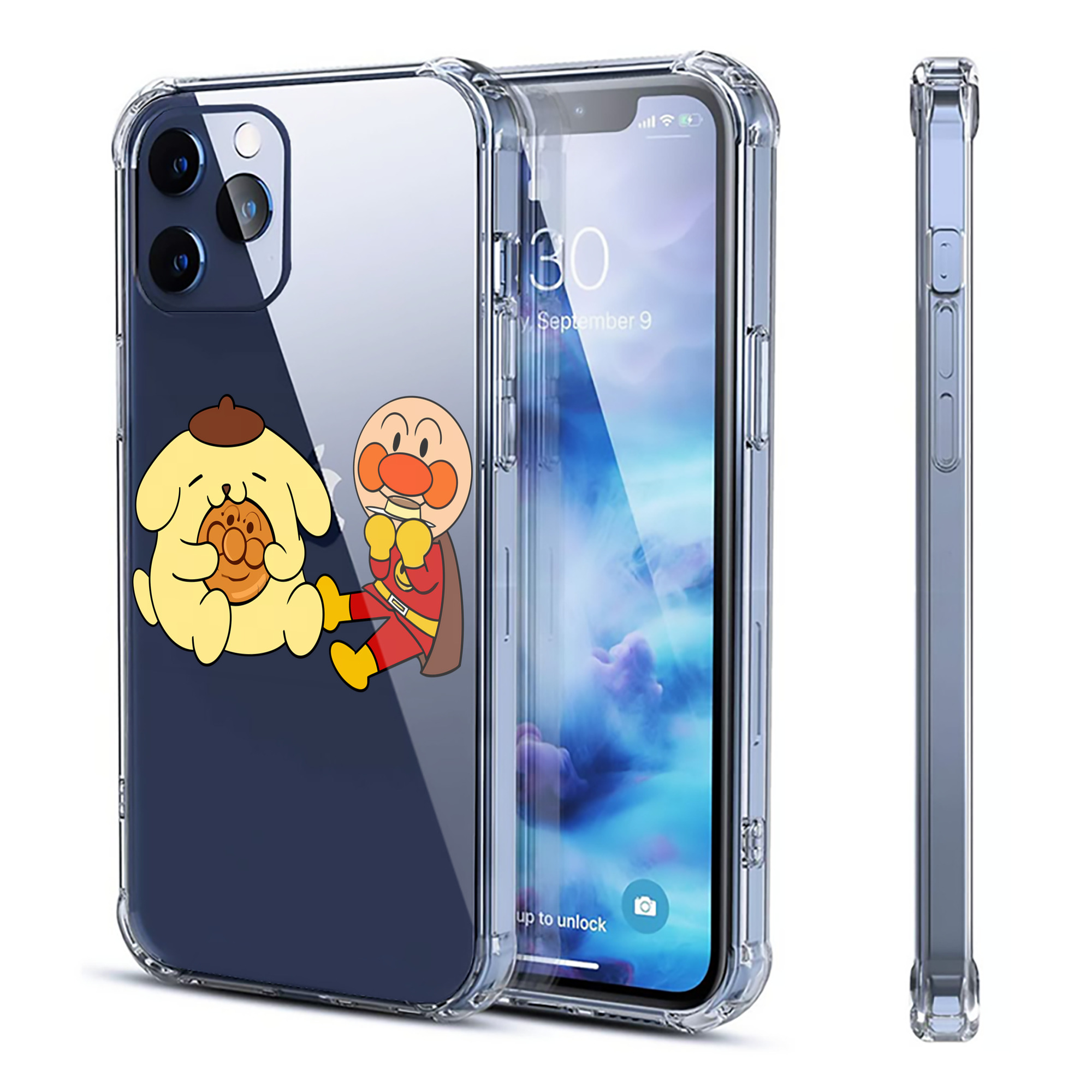 （画像用） アンパンマン Anpanman 【iPhone 12シリーズ対応】透明スマホケース（クリアソフトケース）